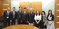 Prof. Zhang Jun (fourth from left), Vice President of Kunming Medical University, visits CUHK and meets with Prof. Fok Tai-fai (fourth from right), Pro-Vice-Chancellor of CUHK